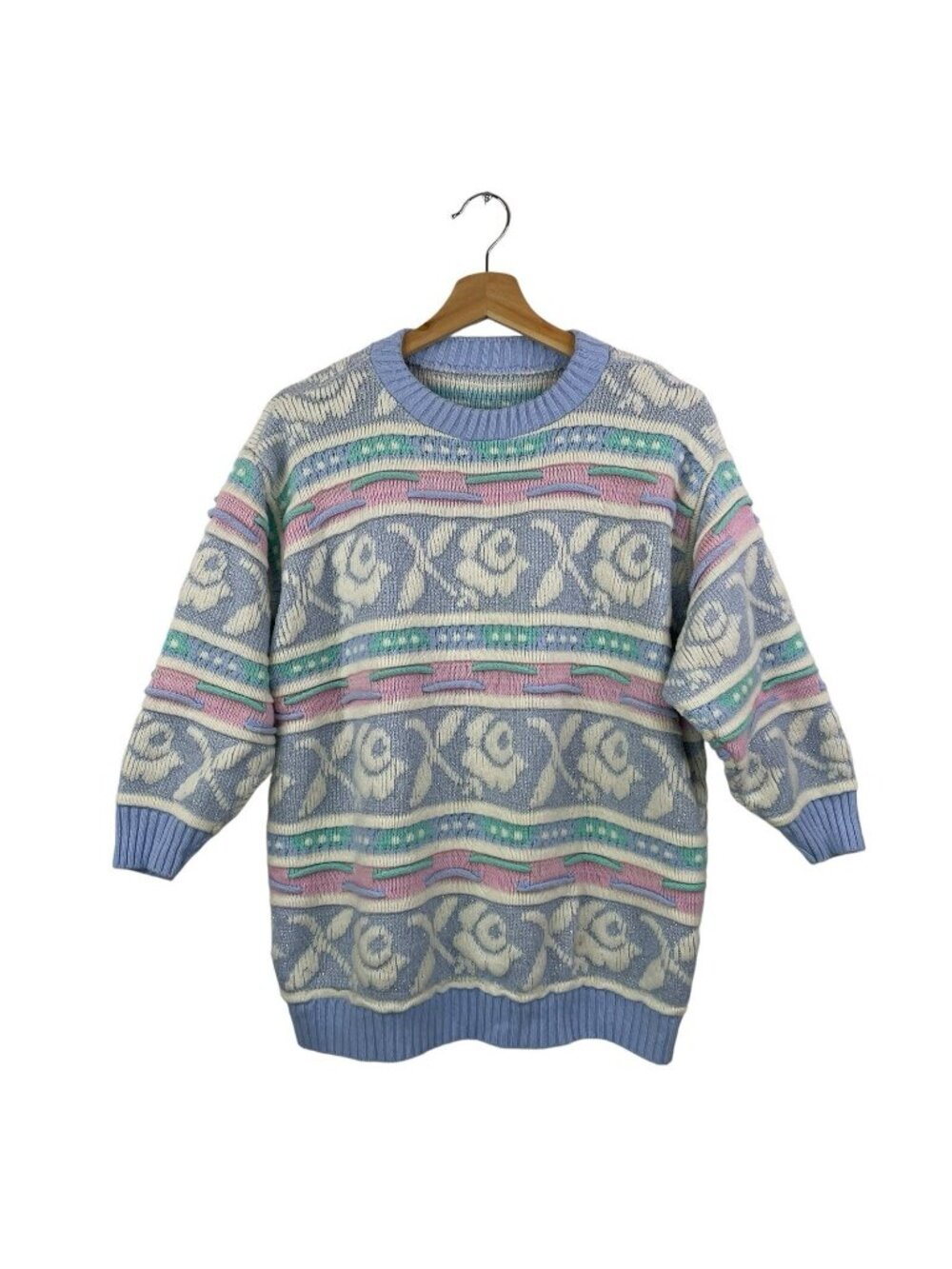 VTG Women's Coogi Style Multicolored Knit Sweater 80s/90s Granny Cottage Core L